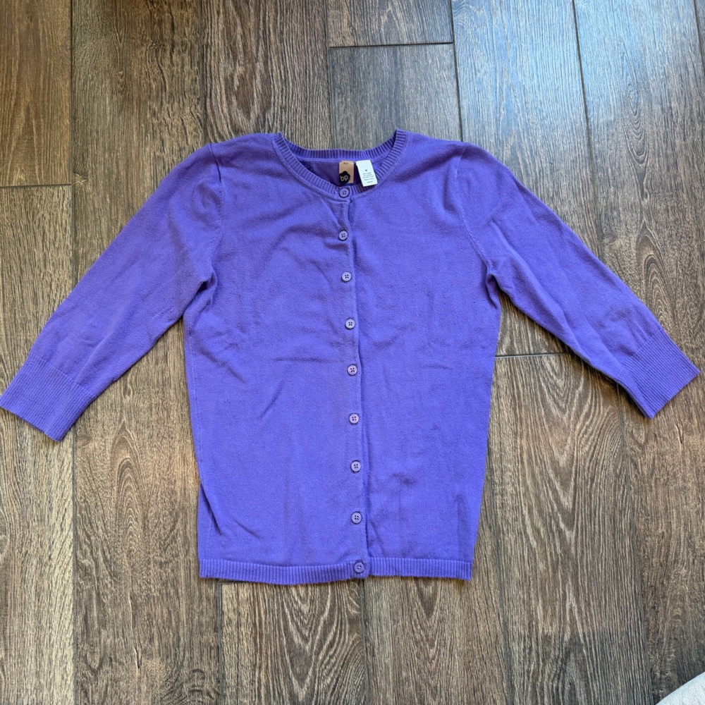 BP. by Nordstrom Cardigan Sweater Button 3/4 Sleeve Purple